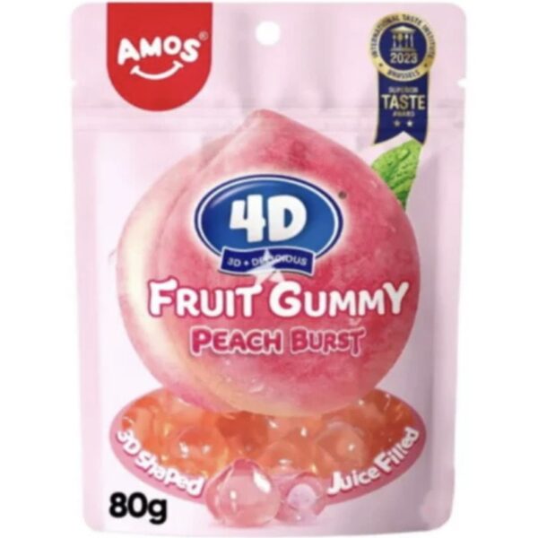 Amos 4D Fruit Gummy Peach Burst 80g